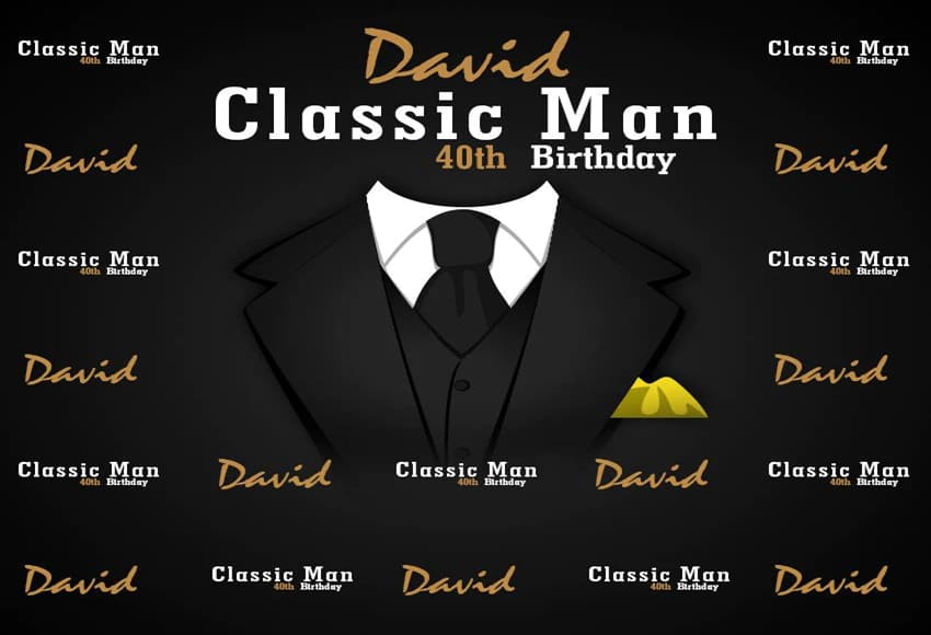 Classic Man Birthday Backdrop for Him