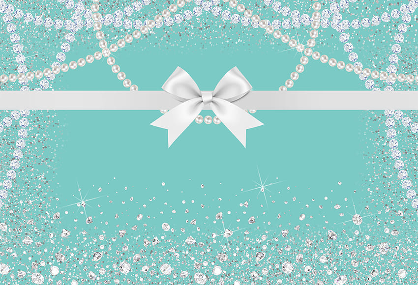 Diamond Pearl Light Green Birthday Backdrop