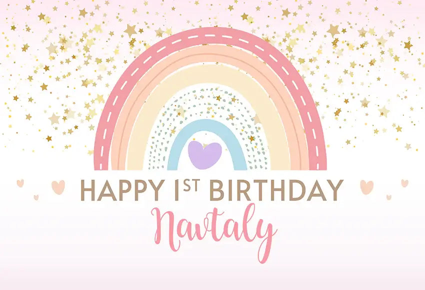 Boho Rainbow 1st Birthday Custom Backdrop