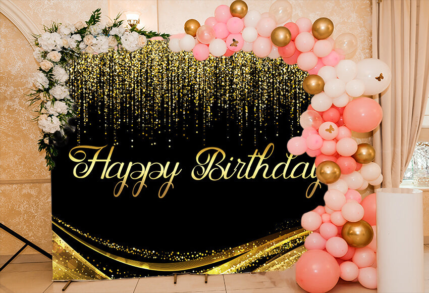 Golden Tassel Custom Birthday Backdrop