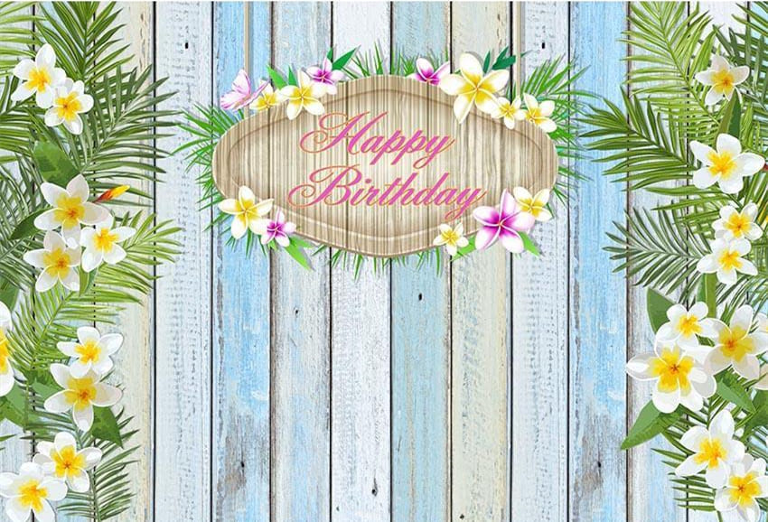 Flower Wood Birthday Party Decor Backdrop
