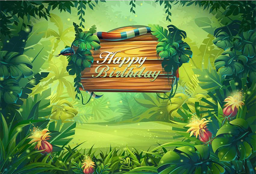 Magic Forest Kids Birthday Party Backdrop