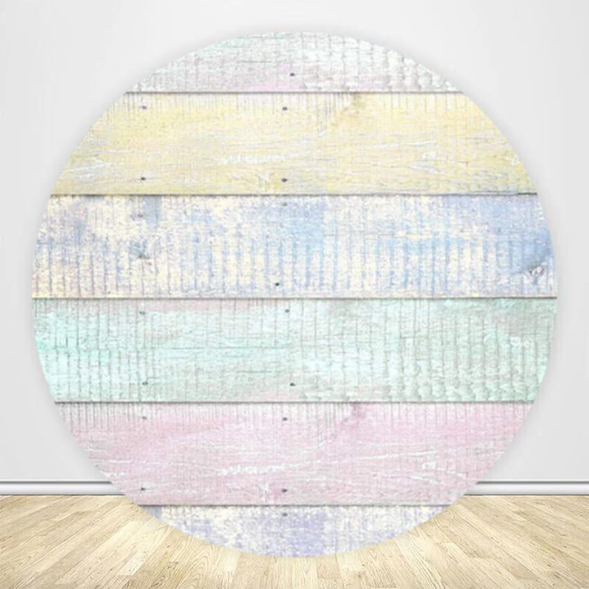 Colorful Wood Round Backdrop Circle Cover