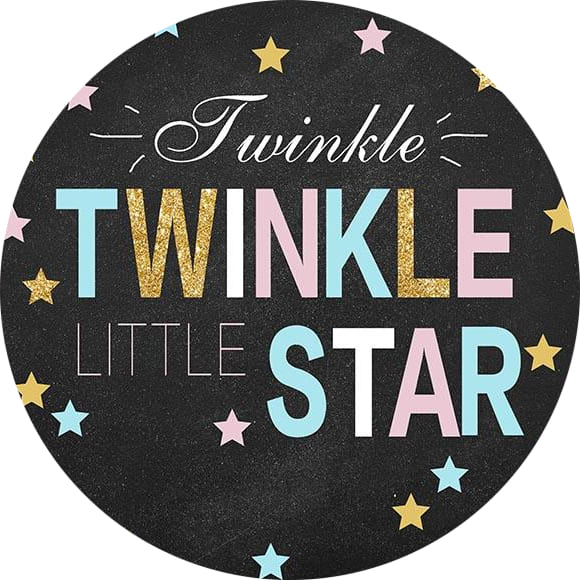 Twinkle Little Star Black Round Backdrop