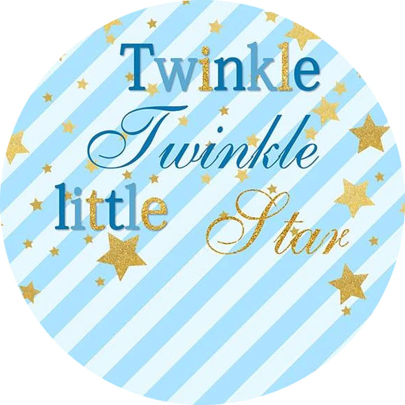 Blue Stripe Twinkle Stars Round Backdrop