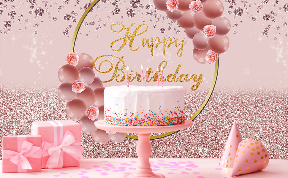 Pink Diamond Garland Birthday Backdrop