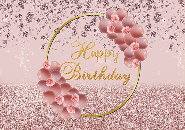 Pink Diamond Garland Birthday Backdrop