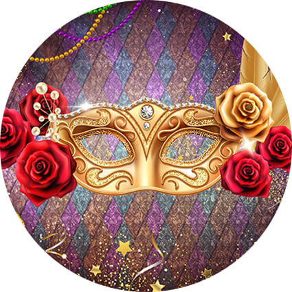 Masquerade Theme Party Round Backdrop Cover
