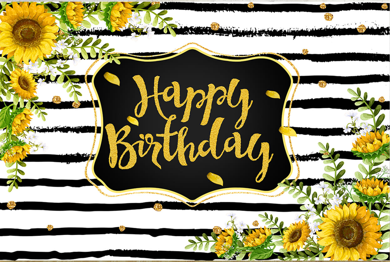 Sunflower Stripe Birthday Party Backdrop
