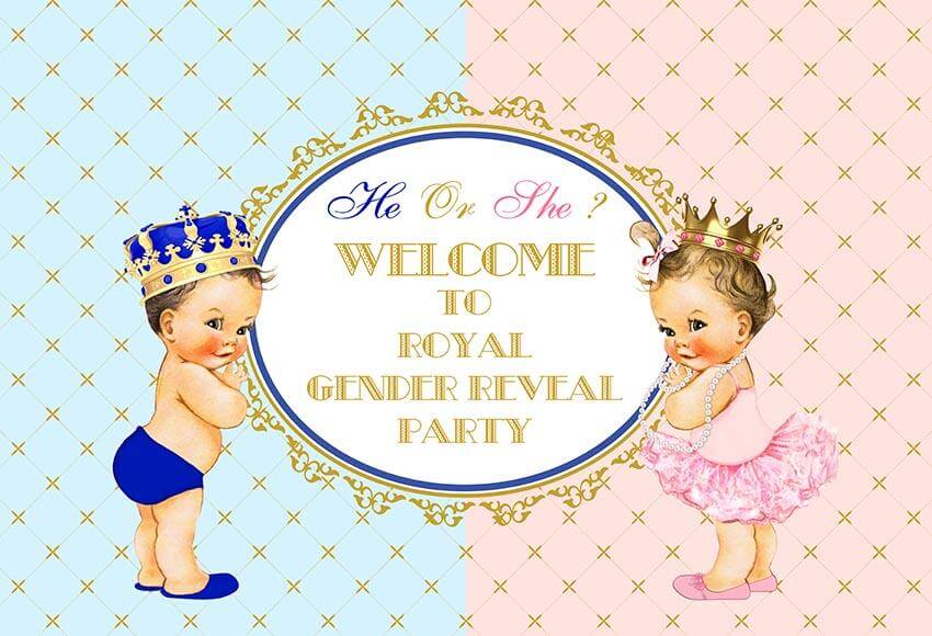 He or She Gender Reveal Party Backdrop
