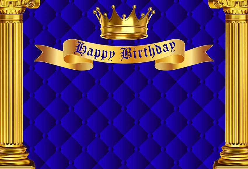 Royal Blue Palace Birthday Backdrop