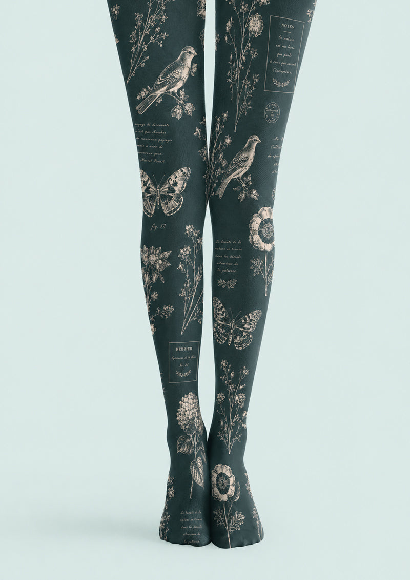Vintage Nature Tights Butterfly Bird Botanical Pantyhose Z69-9