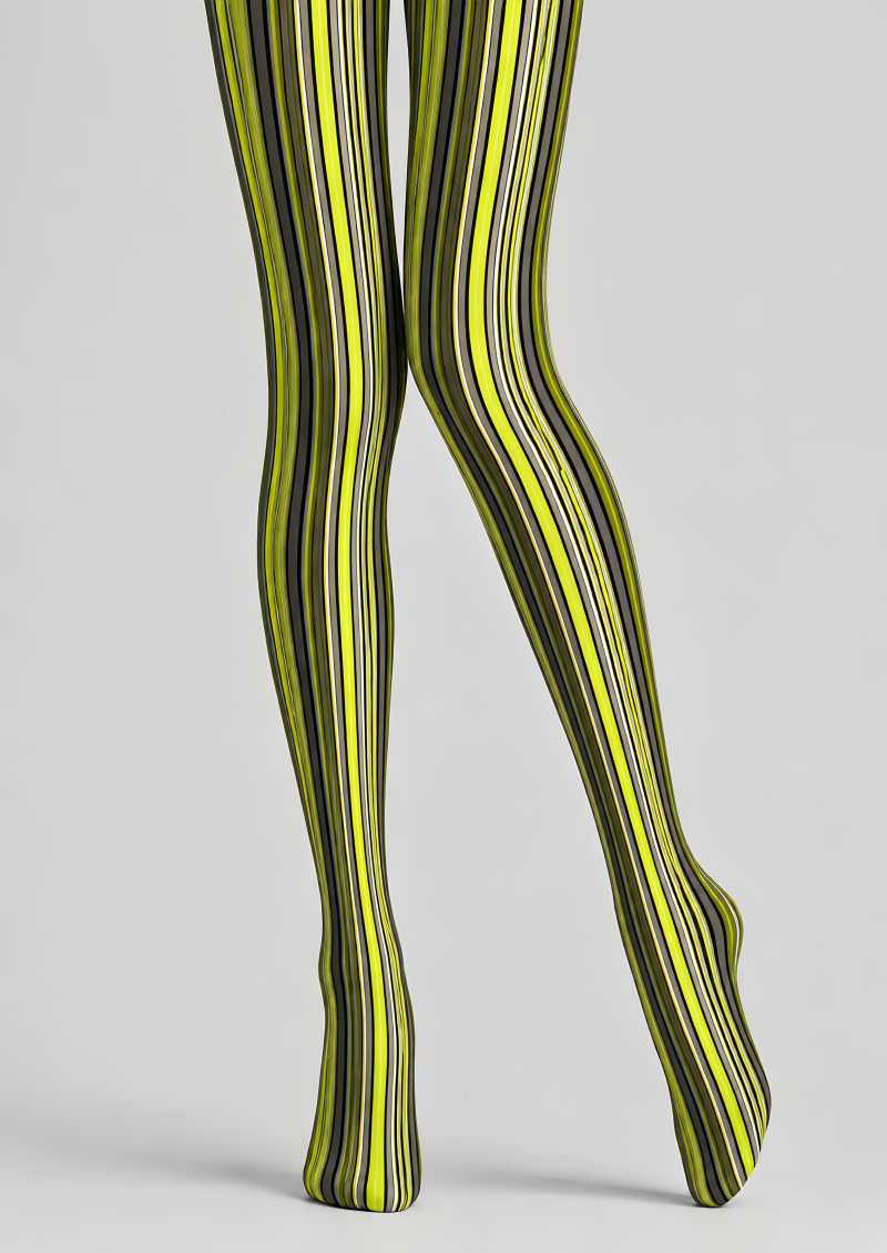Cyber Glow Striped Tights Hosiery Pantyhose D68-11