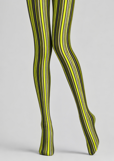 Cyber Glow Striped Tights Hosiery Pantyhose D68-11
