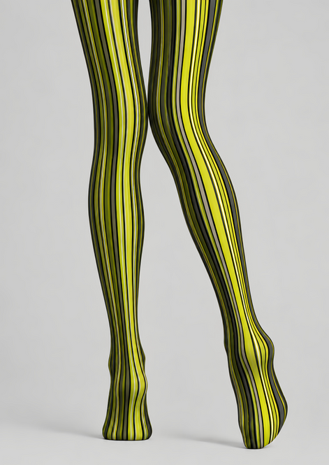 Cyber Glow Striped Tights Hosiery Pantyhose D68-11