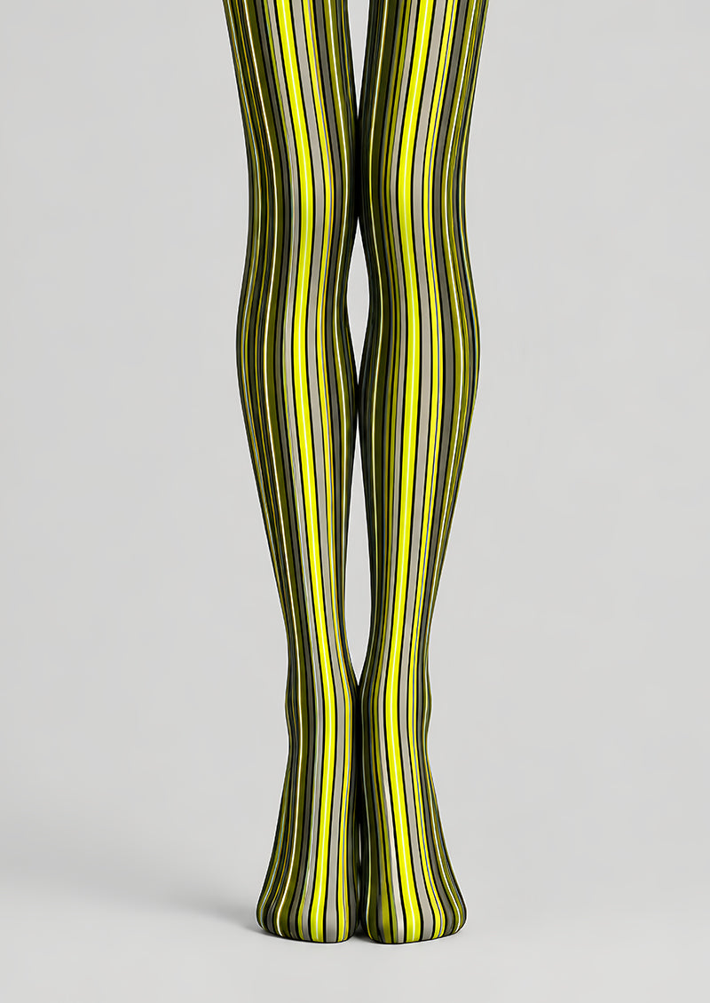 Cyber Glow Striped Tights Hosiery Pantyhose D68-11