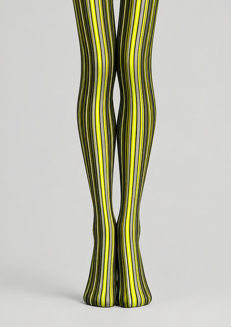 Cyber Glow Striped Tights Hosiery Pantyhose D68-11