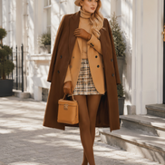 Brown Fall Winter Tights Solid Color Everyday Pantyhose D68-12