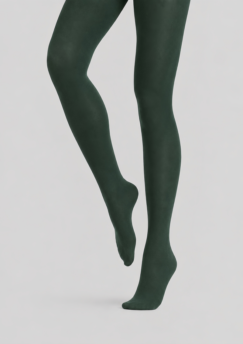 Dark Green Everyday Tights Solid Color Pantyhose D68-13