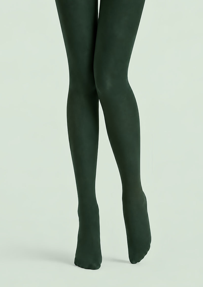 Dark Green Everyday Tights Solid Color Pantyhose D68-13