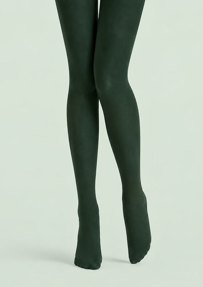 Dark Green Everyday Tights Solid Color Pantyhose D68-13
