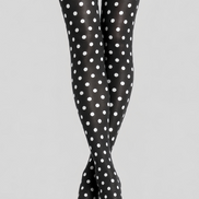 Black White Polka Dot Tights Classic Everyday Hosiery D68-14
