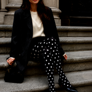 Black White Polka Dot Tights Classic Everyday Hosiery D68-14