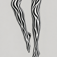Black White Zebra Print Tights Animal Pattern Pantyhose D68-15