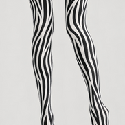 Black White Zebra Print Tights Animal Pattern Pantyhose D68-15