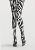 Black White Zebra Print Tights Animal Pattern Pantyhose D68-15