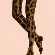 Leopard Print Tights Gold Black Night Out Hosiery D68-16