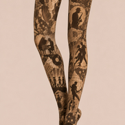 Vintage Jazz Music Festival Tights Graphic Pantyhose D68-17