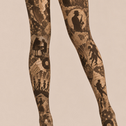 Vintage Jazz Music Festival Tights Graphic Pantyhose D68-17