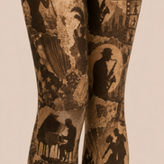 Vintage Jazz Music Festival Tights Graphic Pantyhose D68-17