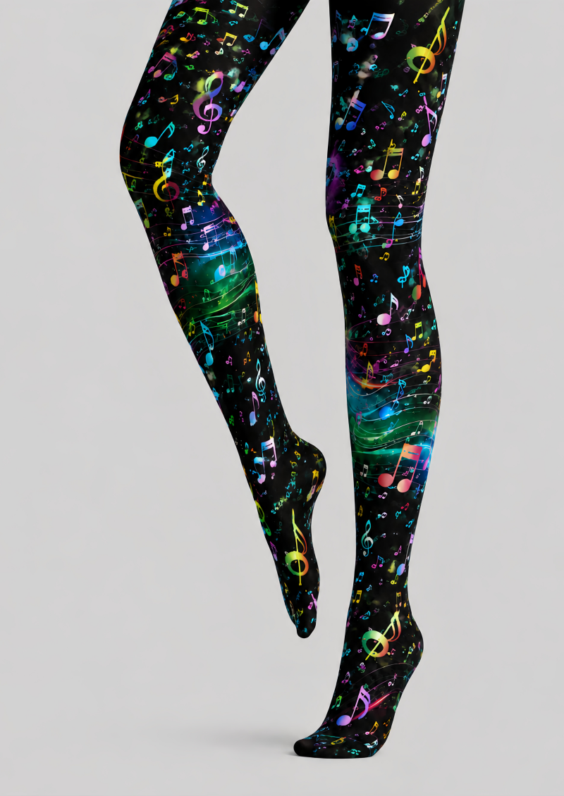 Music Note Tights Colorful Rave Festival Pantyhose D68-18