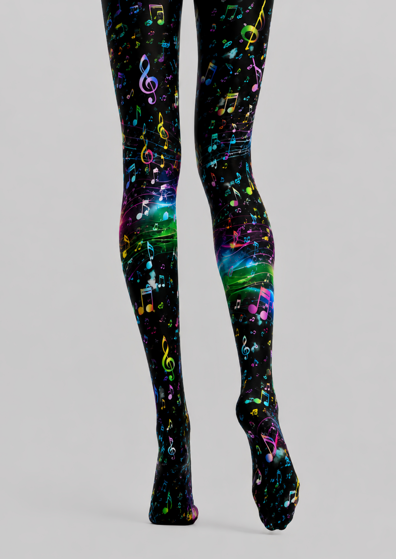Music Note Tights Colorful Rave Festival Pantyhose D68-18