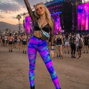 Neon Abstract Graphic Tights Rave Festival Pantyhose D68-19