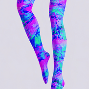 Neon Abstract Graphic Tights Rave Festival Pantyhose D68-19