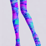 Neon Abstract Graphic Tights Rave Festival Pantyhose D68-19