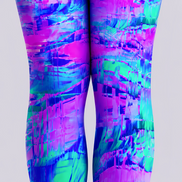 Neon Abstract Graphic Tights Rave Festival Pantyhose D68-19