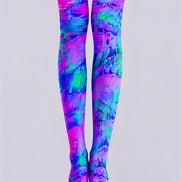 Neon Abstract Graphic Tights Rave Festival Pantyhose D68-19