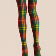 Christmas Red Green Tartan Plaid Tights Hosiery Pantyhose D68-2