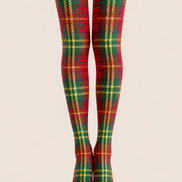 Christmas Red Green Tartan Plaid Tights Hosiery Pantyhose D68-2
