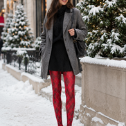 Red Argyle Festival Tights Diamond Patterned Pantyhose D68-3