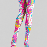 Psychedelic Marble Swirl Festival Tights Rave Pantyhose D68-4