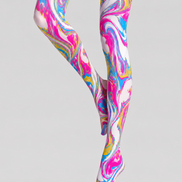Psychedelic Marble Swirl Festival Tights Rave Pantyhose D68-4