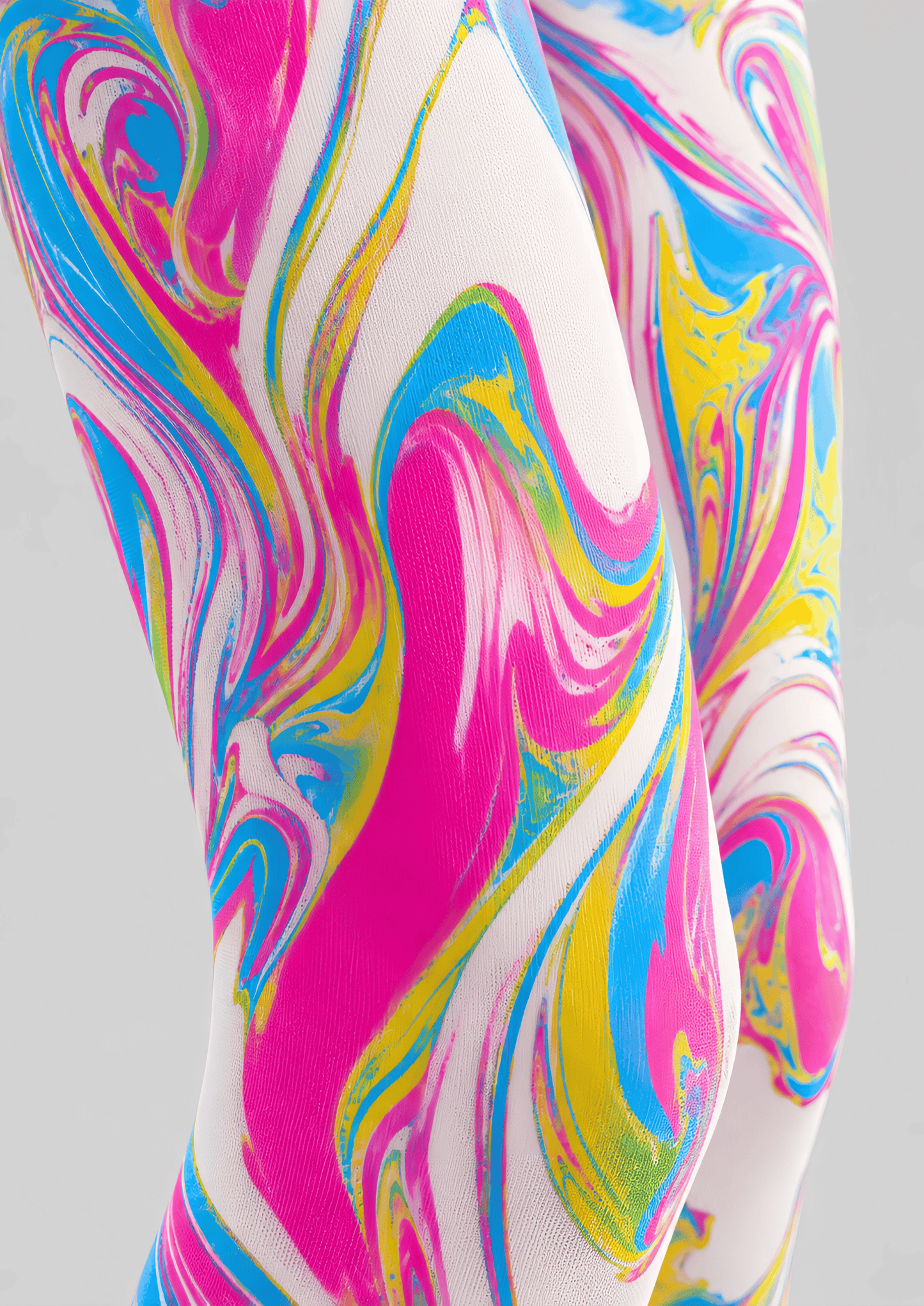 Psychedelic Marble Swirl Festival Tights Rave Pantyhose D68-4