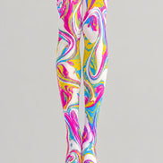 Psychedelic Marble Swirl Festival Tights Rave Pantyhose D68-4