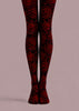 Black Red Rose Tights Gothic Floral Pantyhose D68-5