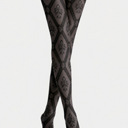 Black Lace Floral Patterned Tights Victorian Pantyhose D68-6